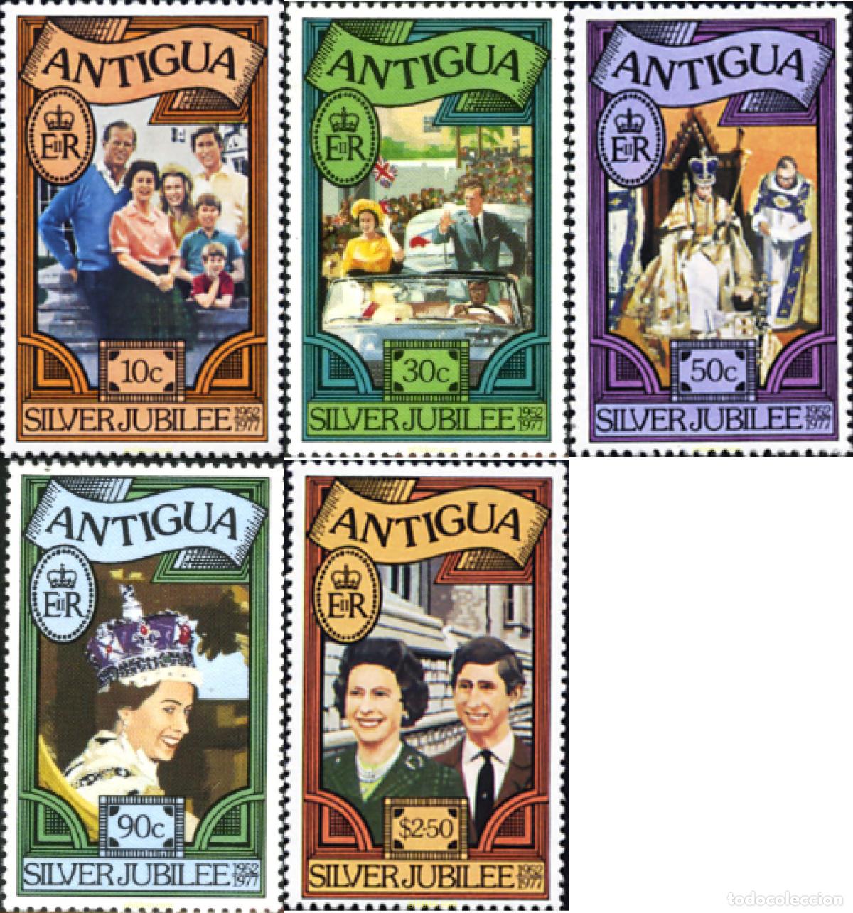 Sellos: 46678 MNH ANTIGUA 1977 25 ANIVERSARIO DE LA CORONACION DE ISABEL II