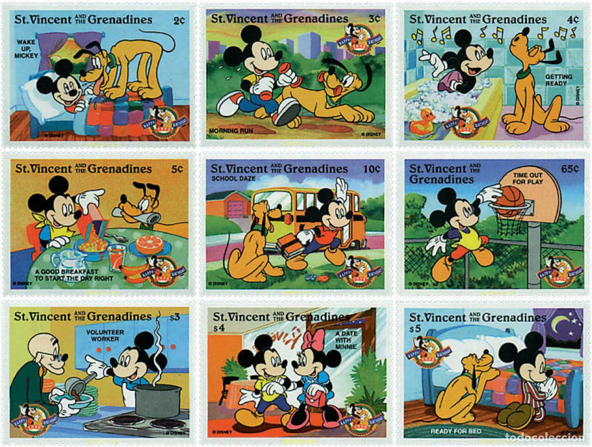 Sellos: 52495 MNH SAN VICENTE 1998 70 ANIVERSARIO DE MICKEY MOUSE