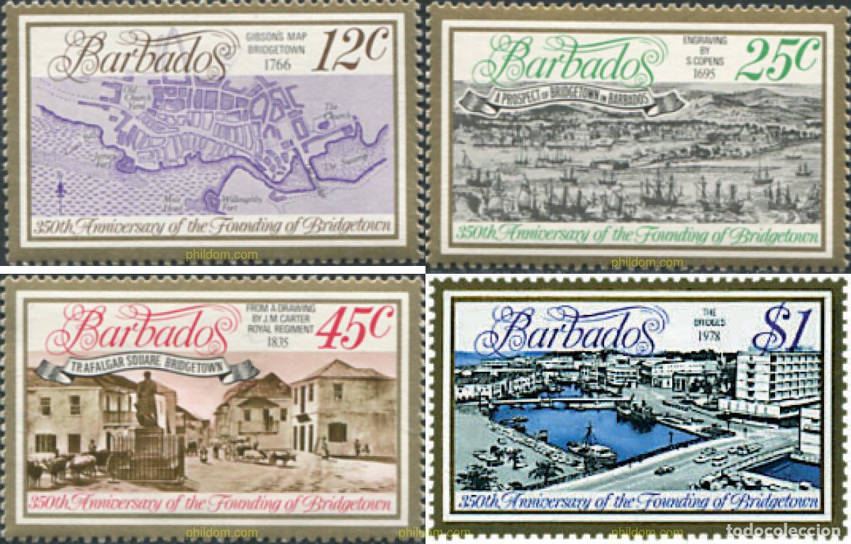 Sellos: 39459 MNH BARBADOS 1978 350 ANIVERSARIO DE LA CREACION DE BRIDGETOWN