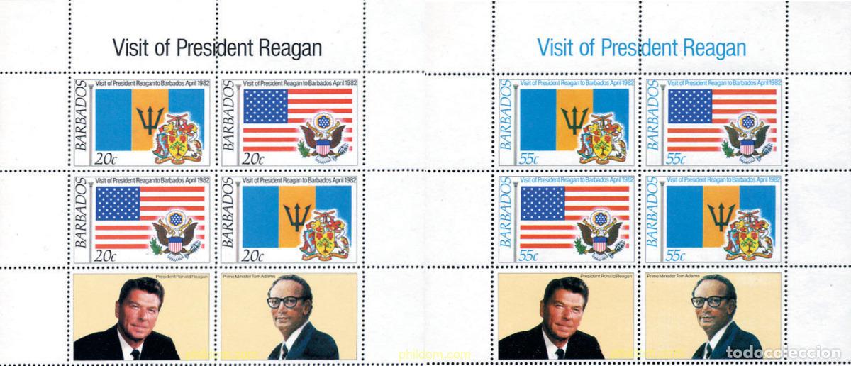 Sellos: 573205 MNH BARBADOS 1982 VISITA DEL PRESIDENTE R. REAGAN