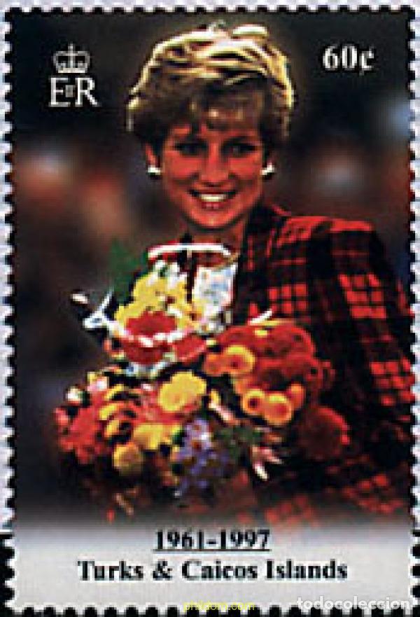 Sellos: 92365 MNH TURKS Y CAICOS 1998 HOMENAJE A LA PRINCESA DIANA DE GALES