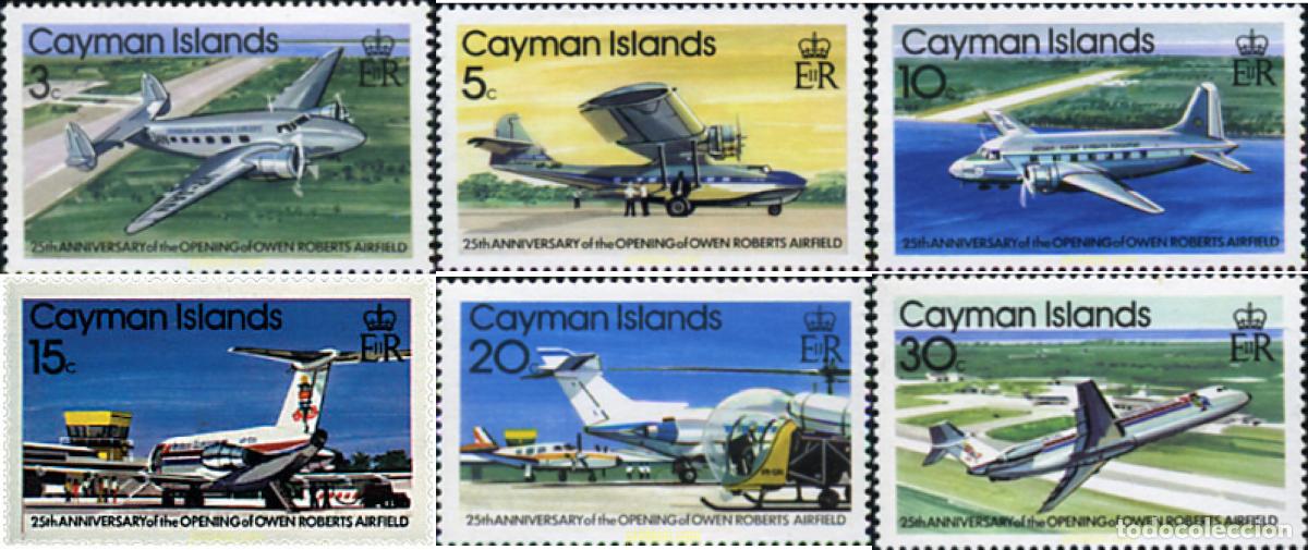 Sellos: 43045 MNH CAIMAN Islas 1979 25 ANIVERSARIO DEL AEROPUERTO OWEN ROBERTS