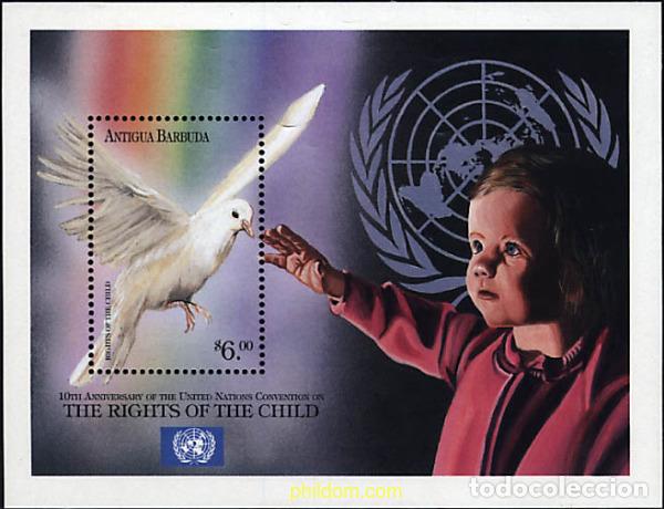 Sellos: 81690 MNH ANTIGUA Y BARBUDA 1999 10 ANIVERSARIO DE LA CONVENCION DE LA ONU SOBRE LOS DERECHOS HUMAN
