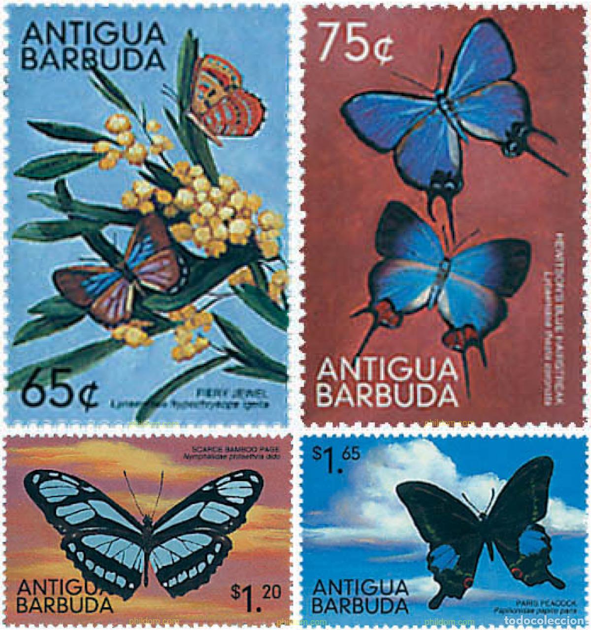Sellos: 98344 MNH ANTIGUA Y BARBUDA 1999 MARIPOSAS