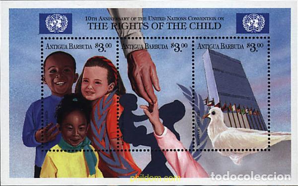 Sellos: 280800 MNH ANTIGUA Y BARBUDA 1999 10 ANIVERSARIO DE LA CONVENCION DE LA ONU SOBRE LOS DERECHOS HUMA