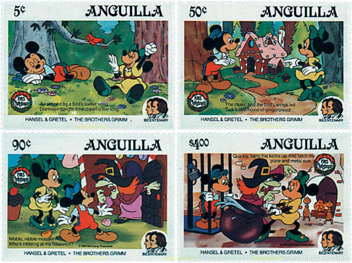 Sellos: 98326 MNH ANGUILLA 1985 NAVIDAD. BICENTENARIO DE LOS HERMANOS GRIMM