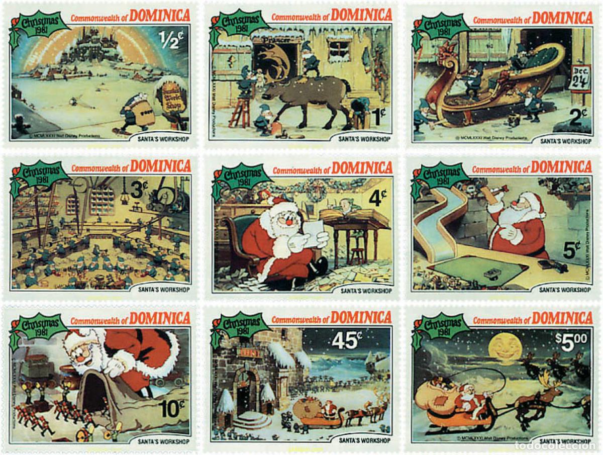 Timbres: 59400 MNH DOMINICA 1981 NAVIDAD. EL TALLER DE PAPA NOEL