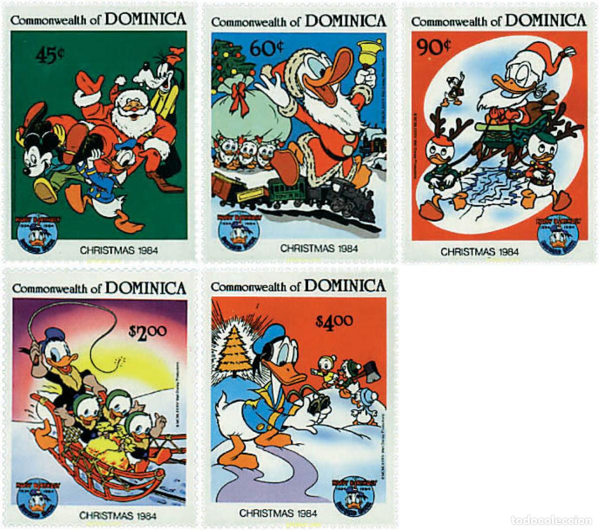 Timbres: 59401 MNH DOMINICA 1984 NAVIDAD. 50 ANIVERSARIO DEL PATO DONALD