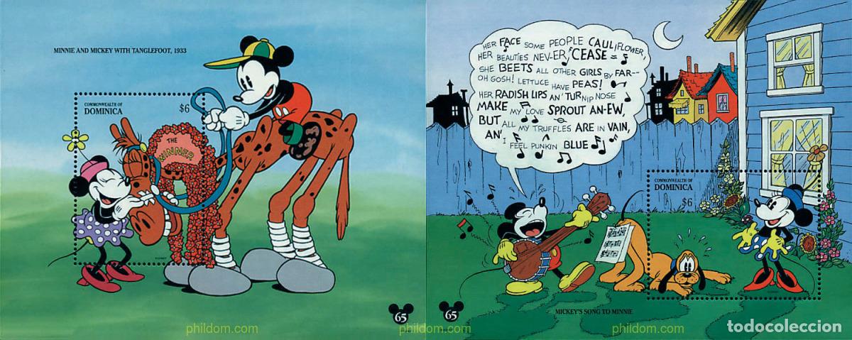 Stamps: 70190 MNH DOMINICA 1994 65 ANIVERSARIO DE MICKEY MOUSE