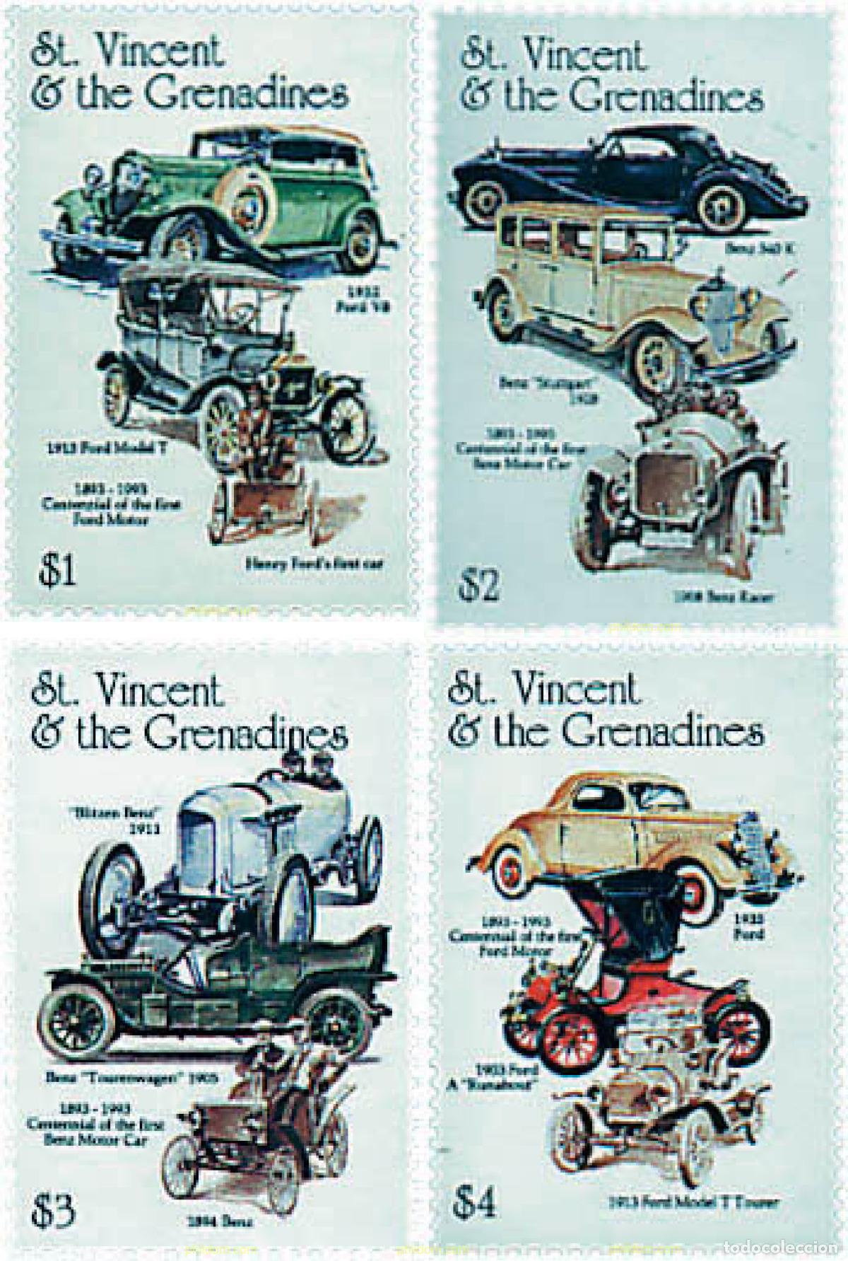 Briefmarken: 42031 MNH SAN VICENTE 1993 CENTENARIO DE MERCEDES BENZ Y DE FORD