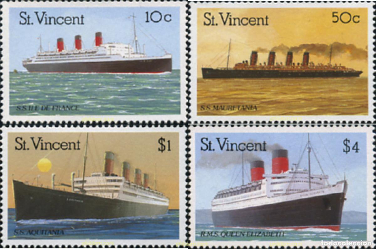 Sellos: 360120 MNH SAN VICENTE 1989 BARCOS DE PASAJEROS