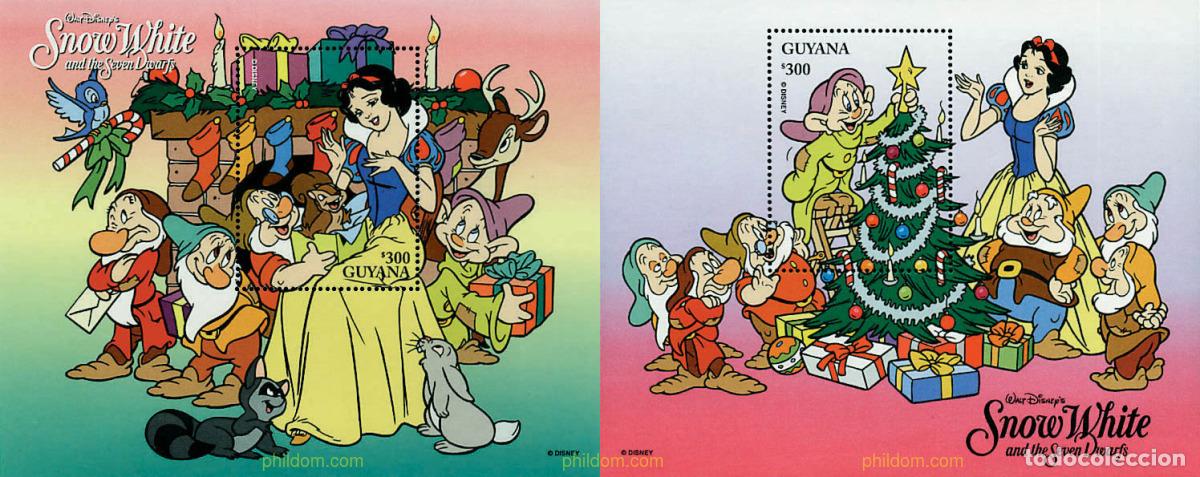 Sellos: 74445 MNH GUYANA 1996 NAVIDAD. BLANCANIEVES Y LOS SIETE ENANITOS