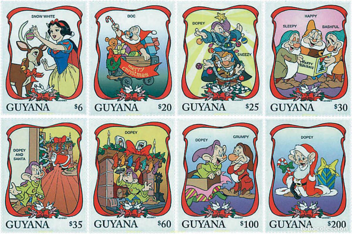 Sellos: 74436 MNH GUYANA 1996 NAVIDAD. BLANCANIEVES Y LOS SIETE ENANITOS