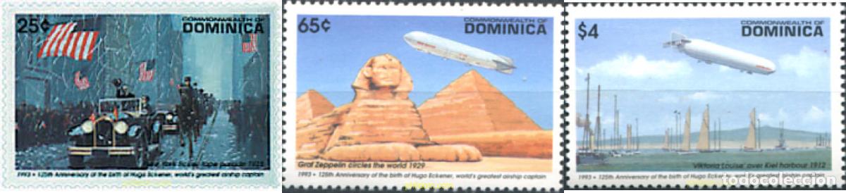 Sellos: 45057 MNH DOMINICA 1993 125 ANIVERSARIO DE HUGO ECKENER