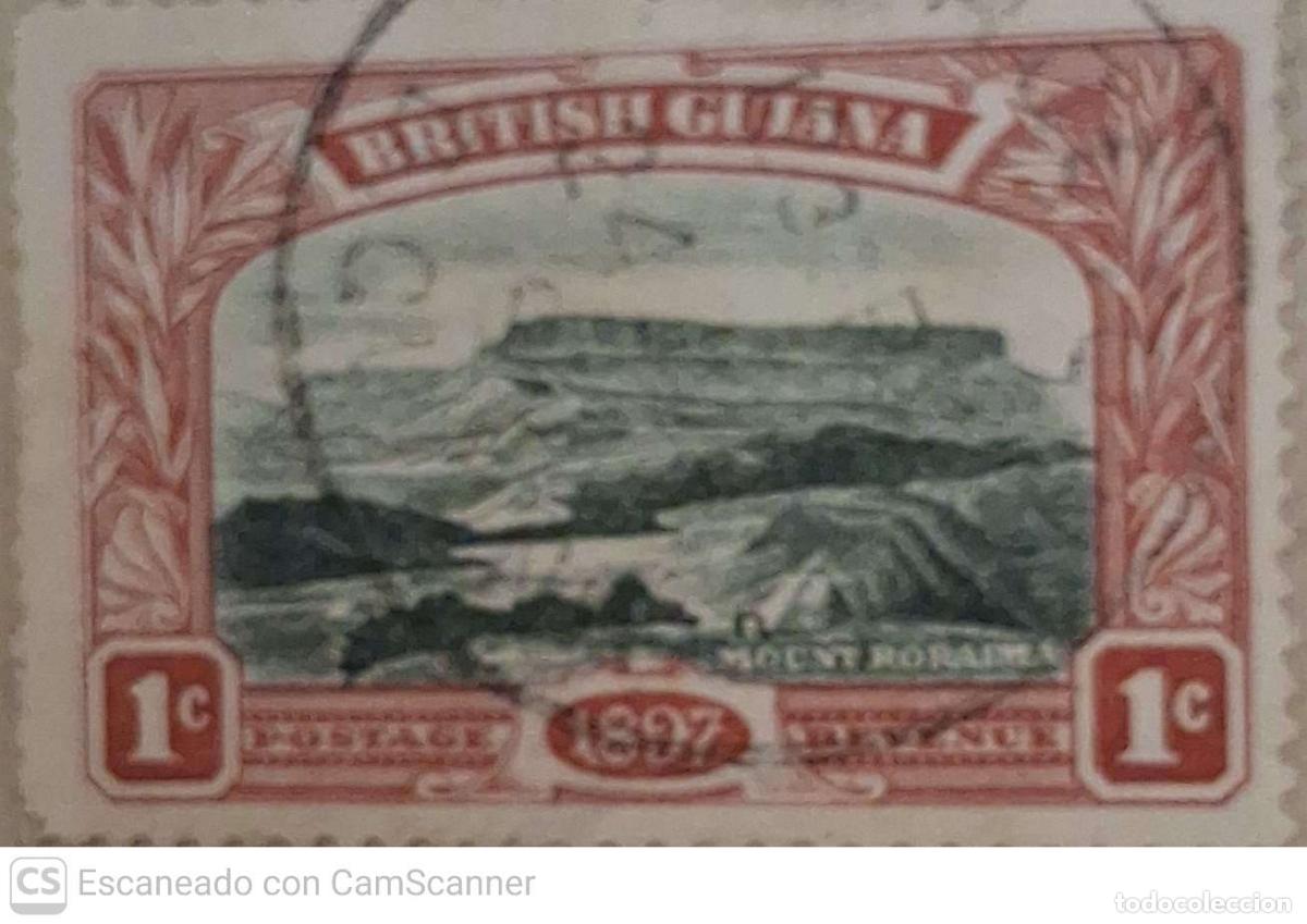 Sellos: Guayana Inglesa. 88 Monte Roraima. 1898. Sellos usados y numeraci&oacute;n Yvert.