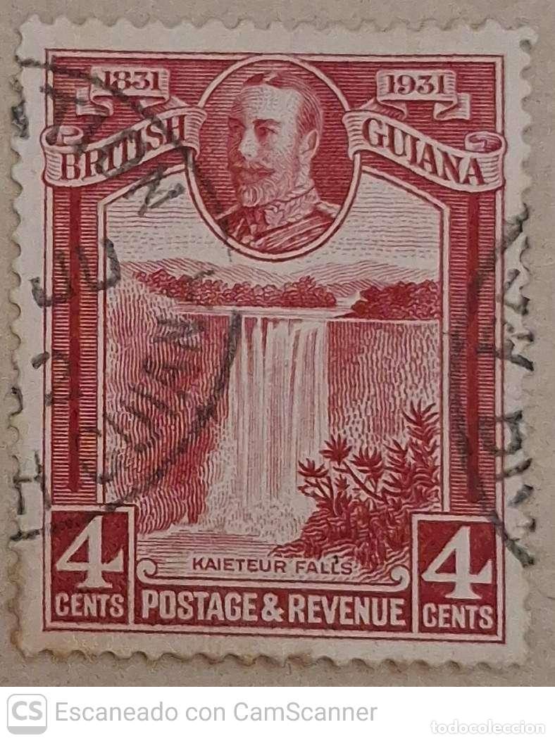 Sellos: Guayana Inglesa. 139 Centenario de la unificaci&oacute;n: Cascadas de Kaieteur. 1931. Sellos usados y numer