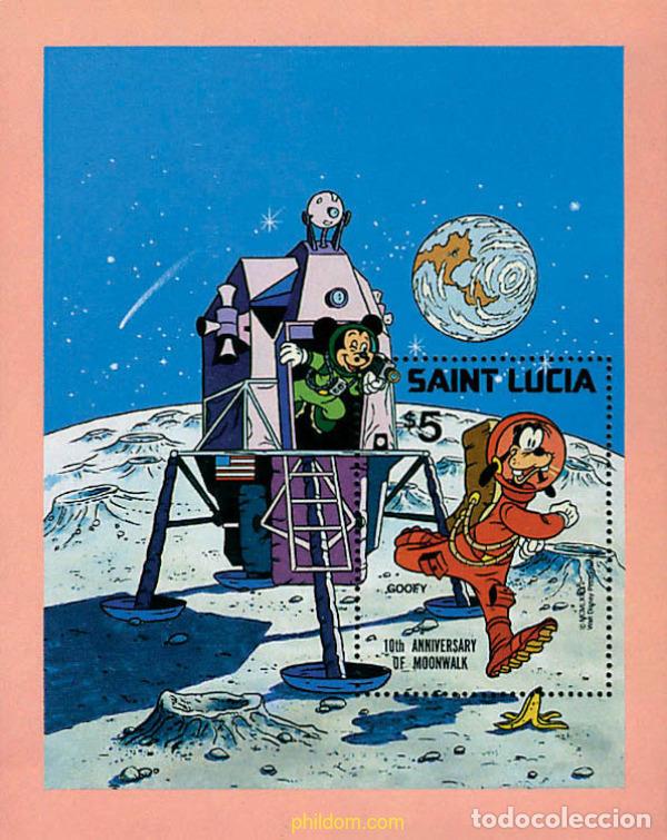 Sellos: 48293 MNH SANTA LUCIA 1980 10 ANIVERSARIO DEL PRIMER HOMBRE EN LA LUNA