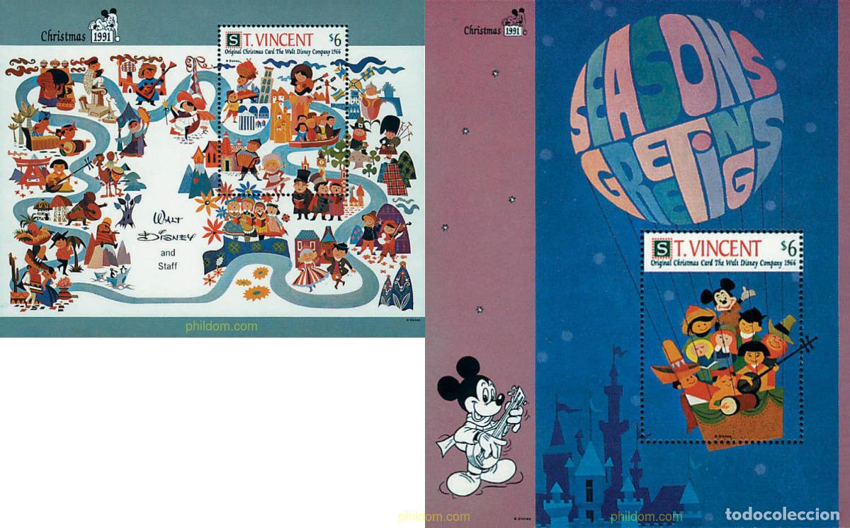 Sellos: 49664 MNH SAN VICENTE 1991 WALT DISNEY. POSTALES DE NAVIDAD