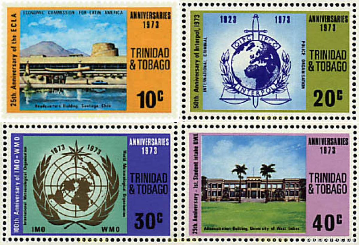 Timbres: 42426 MNH TRINIDAD Y TOBAGO 1973 ANIVERSARIOS