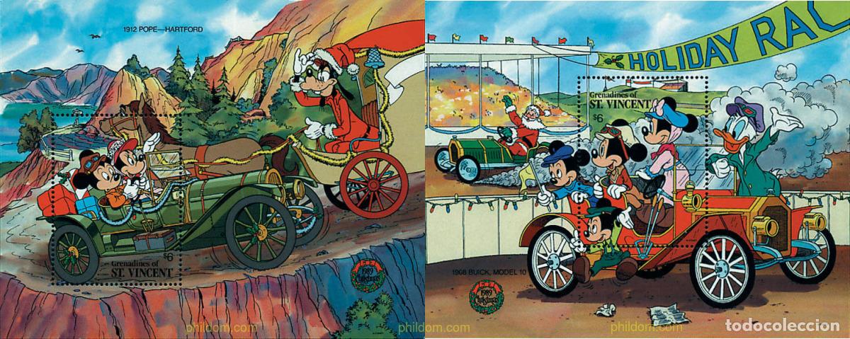 Sellos: 48815 MNH SAN VICENTE GRANADINAS 1989 NAVIDAD. AUTOMOVILES ANTIGUOS
