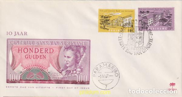 Sellos: 415943 MNH SURINAM 1967 10 ANIVERSARIO DEL BANCO CENTRAL DEL SURINAM