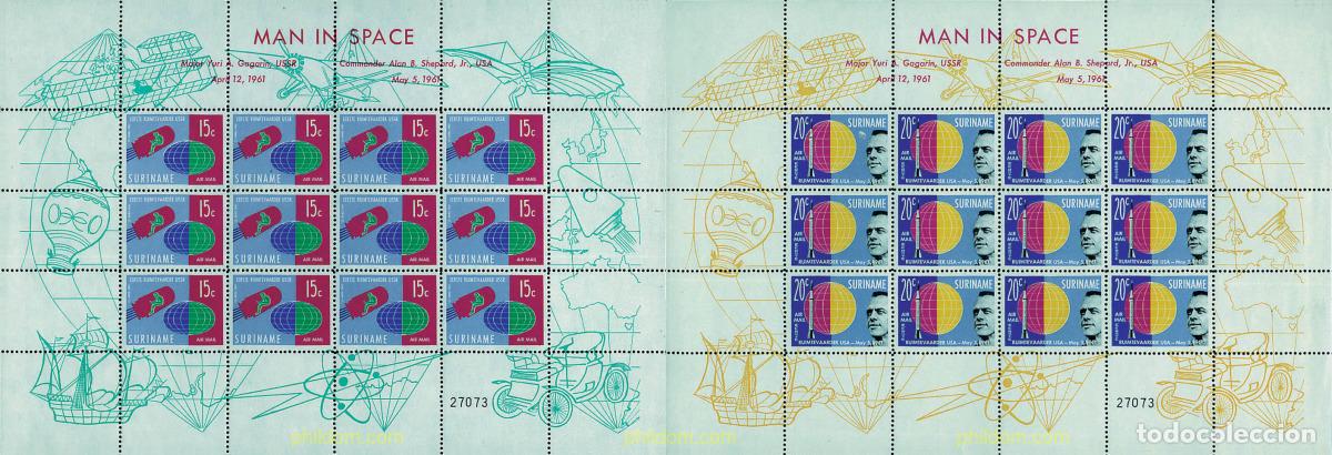 Sellos: 9834 MNH SURINAM 1961 LOS PRIMEROS COSMONAUTAS