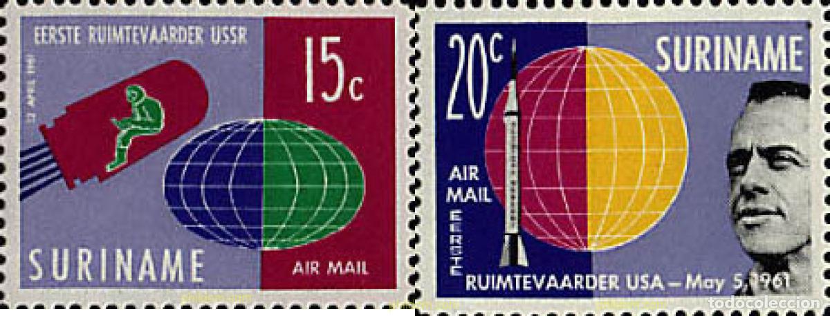 Sellos: 48981 MNH SURINAM 1961 LOS PRIMEROS COSMONAUTAS