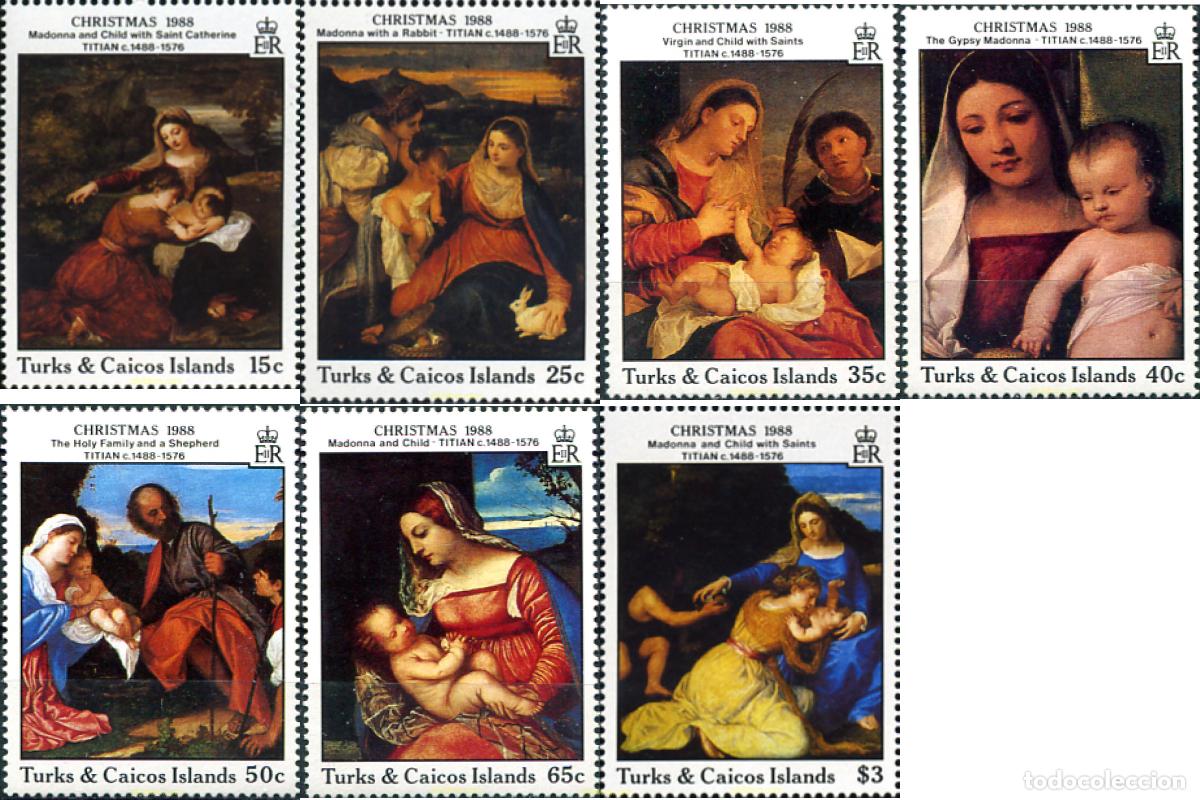 Sellos: 48361 MNH TURKS Y CAICOS 1988 NAVIDAD. PINTURAS DE TIZIANO