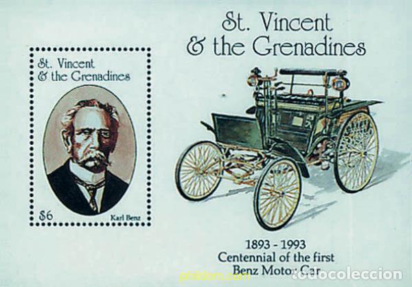 Sellos: 360390 MNH SAN VICENTE 1993 CENTENARIO DE MERCEDES BENZ Y DE FORD