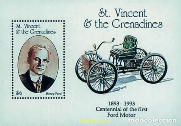 Sellos: 360391 MNH SAN VICENTE 1993 CENTENARIO DE MERCEDES BENZ Y DE FORD