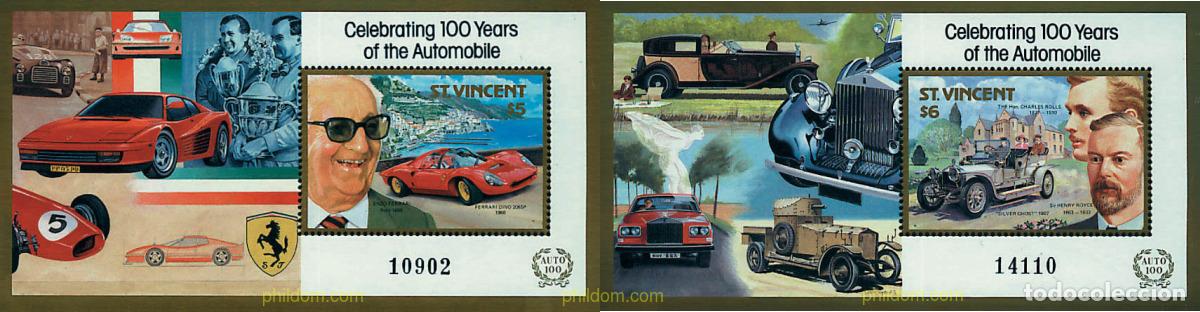 Sellos: 598267 MNH SAN VICENTE 1987 CENTENARIO DEL AUTOMOVIL