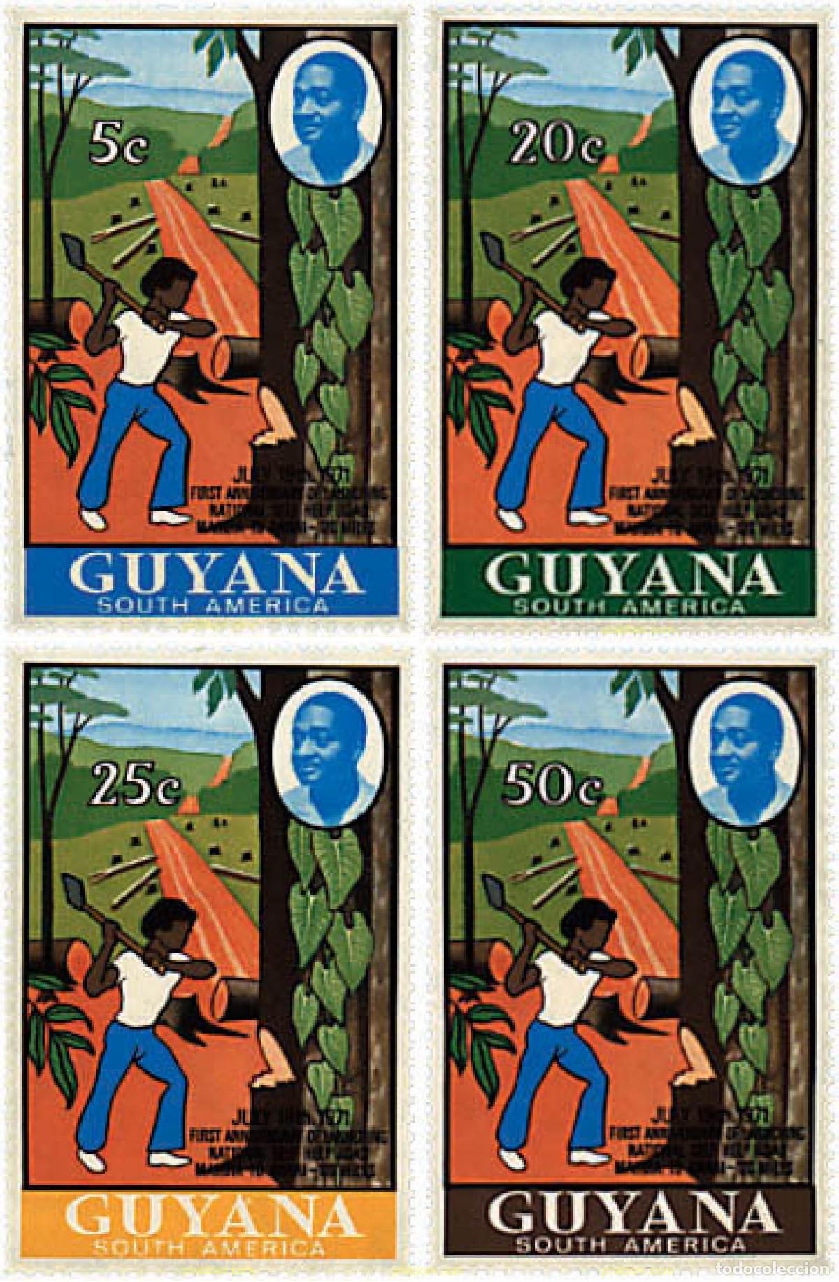 Sellos: 41548 MNH GUYANA 1971 CONSTRUCCION DE LA CARRETERA A BRASIL