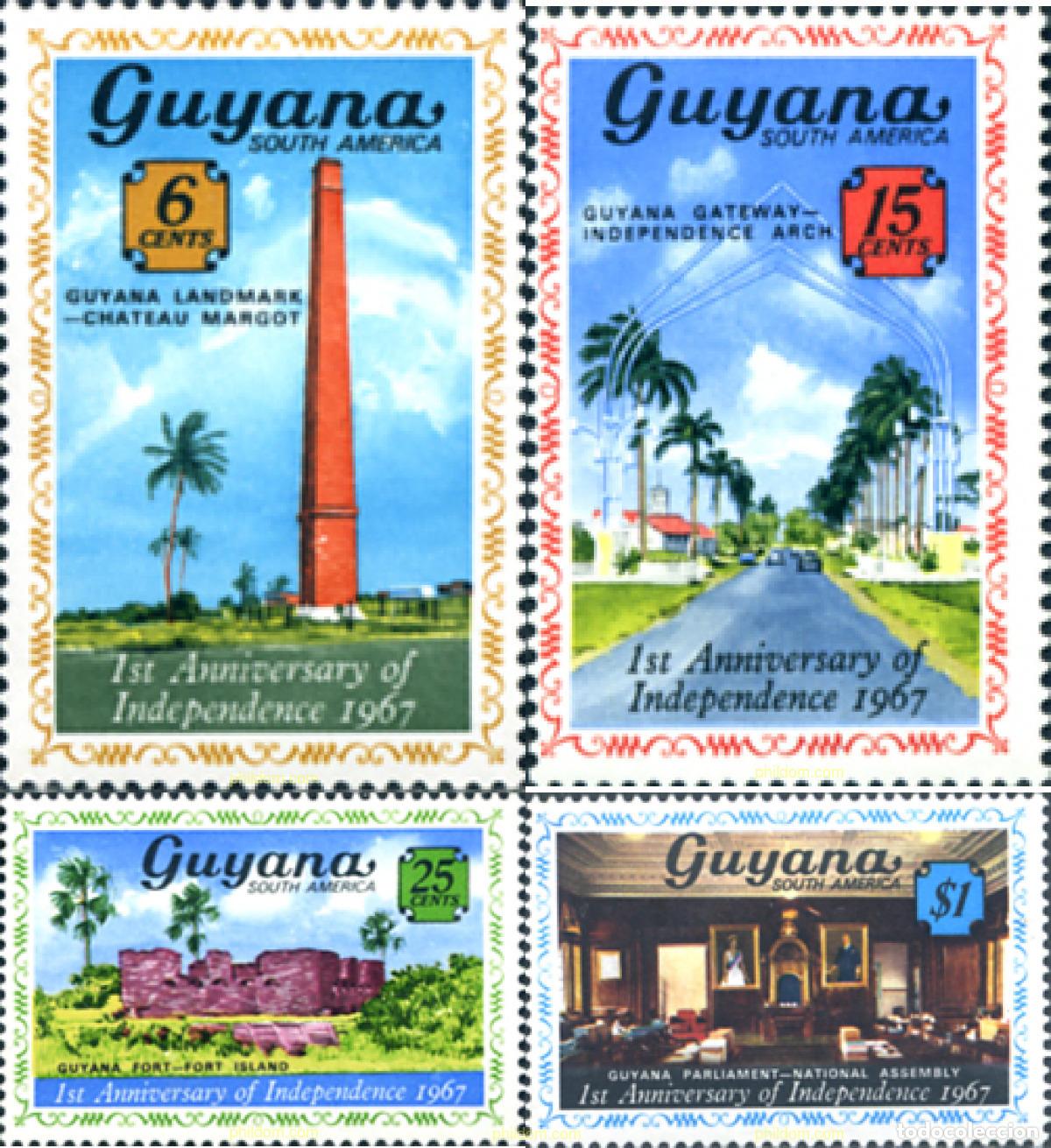 Sellos: 41547 MNH GUYANA 1967 ANIVERSARIO DE LA INDEPENDENCIA