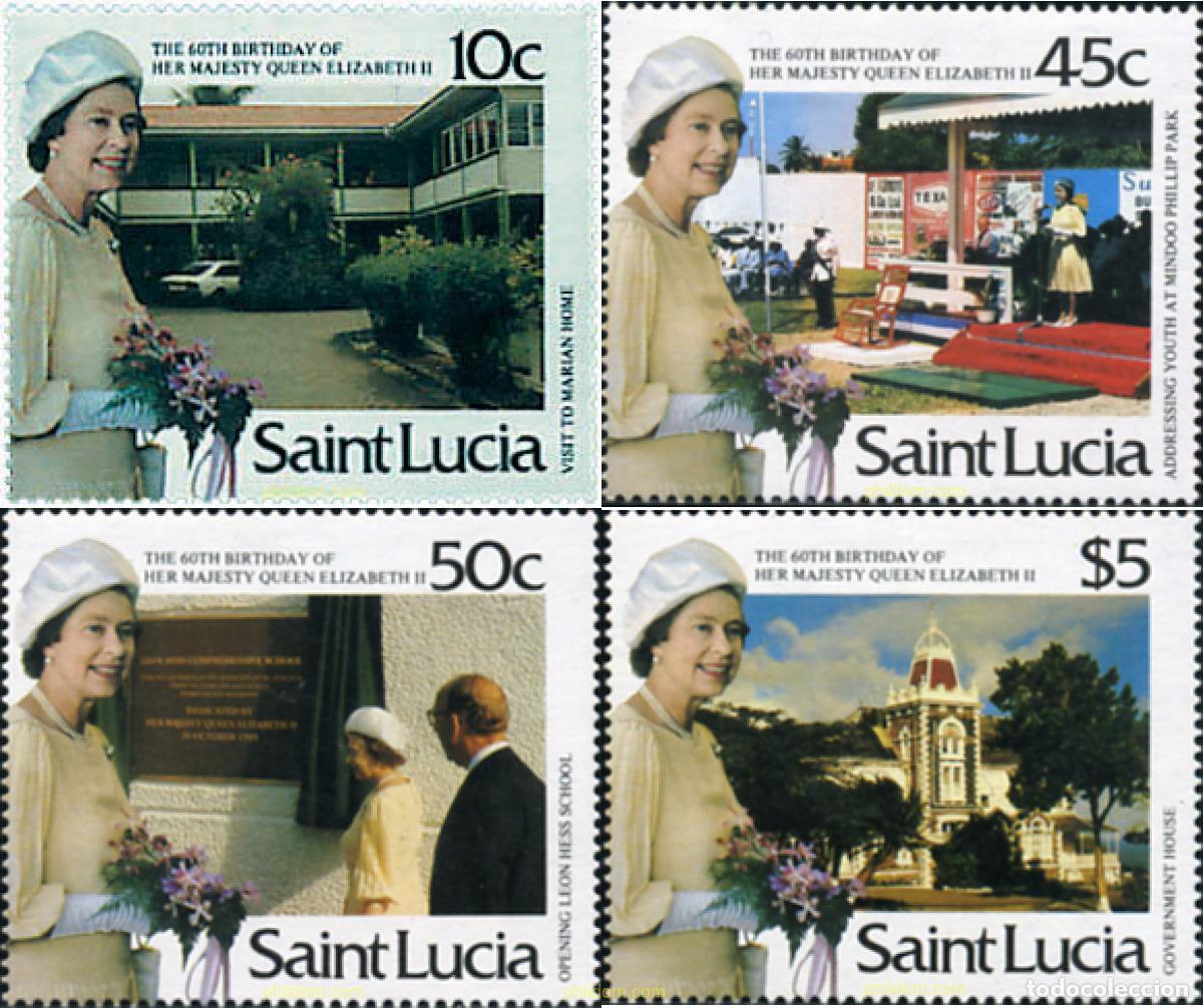 Francobolli: 43344 MNH SANTA LUCIA 1986 60 ANIVERSARIO DE LA REINA ISABEL II