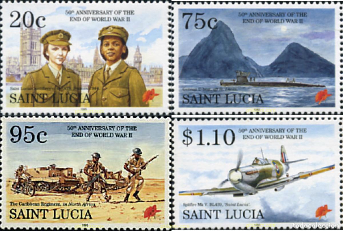 Francobolli: 46867 MNH SANTA LUCIA 1995 50 ANIVERSARIO DEL FIN DE LA SEGUNDA GUERRA MUNDIAL