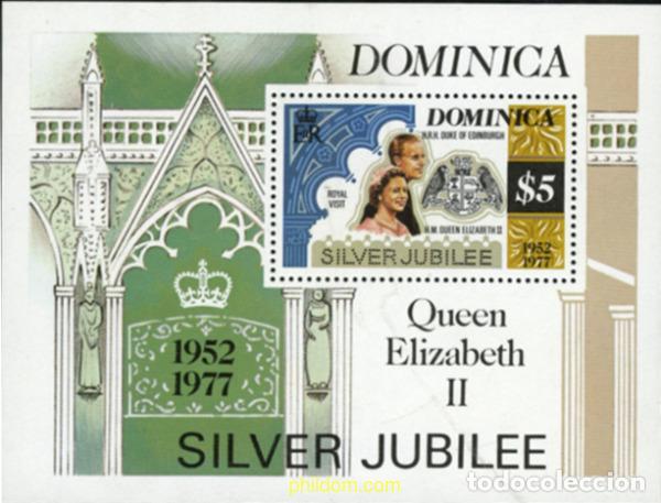 Sellos: 70890 MNH DOMINICA 1977 25 ANIVERSARIO DE LA CORONACION DE ISABEL II
