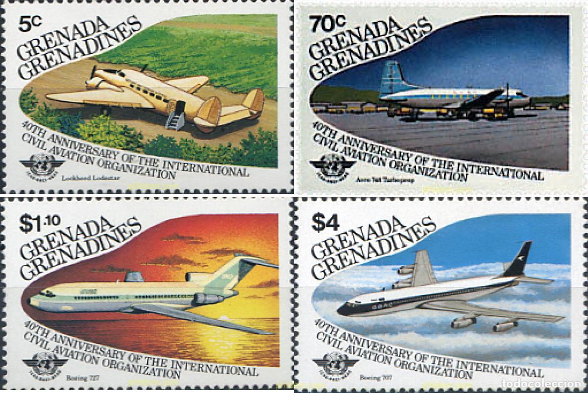 Stamps: 41760 MNH GRANADA GRANADINAS 1985 40 ANIVERSARIO DE LA O.A.C.I.