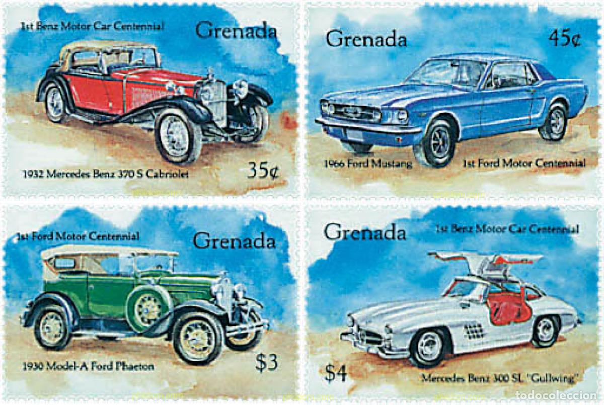 Sellos: 69598 MNH GRANADA 1993 CENTENARIO DE MERCEDES BENZ Y DE FORD