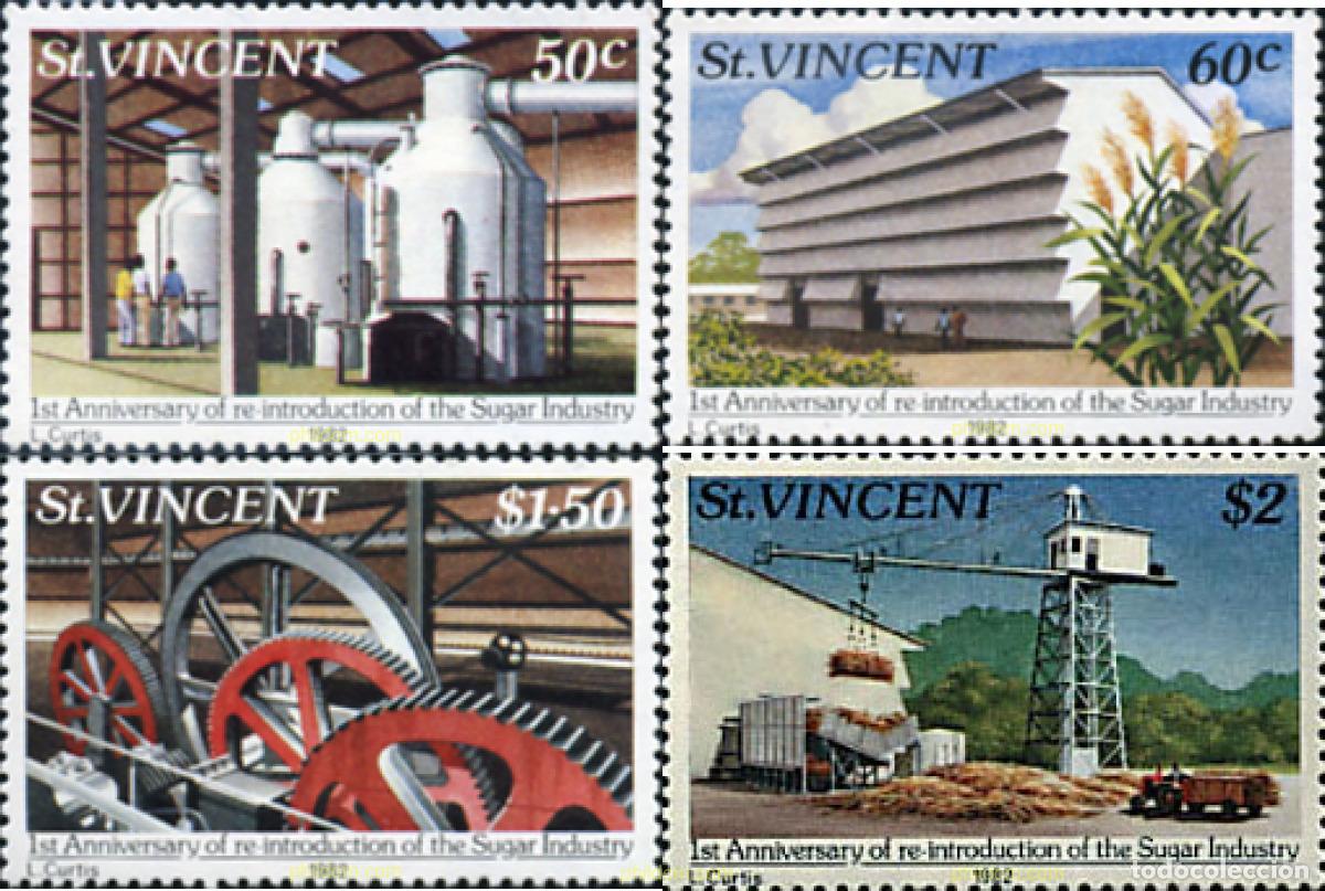 Sellos: 42026 MNH SAN VICENTE 1982 ANIVERSARIO DE LA REINTRODUCCION DE LA INDUSTRIA AZUCARERA
