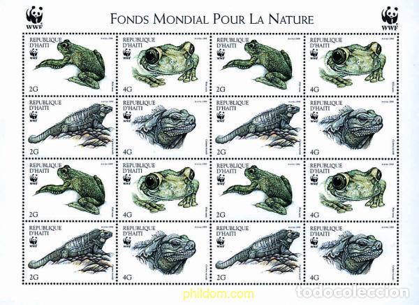 Sellos: 12698 MNH HAITI 1999 RANA ARBORICOLA DE HAITI, IGUANA DE RICORD