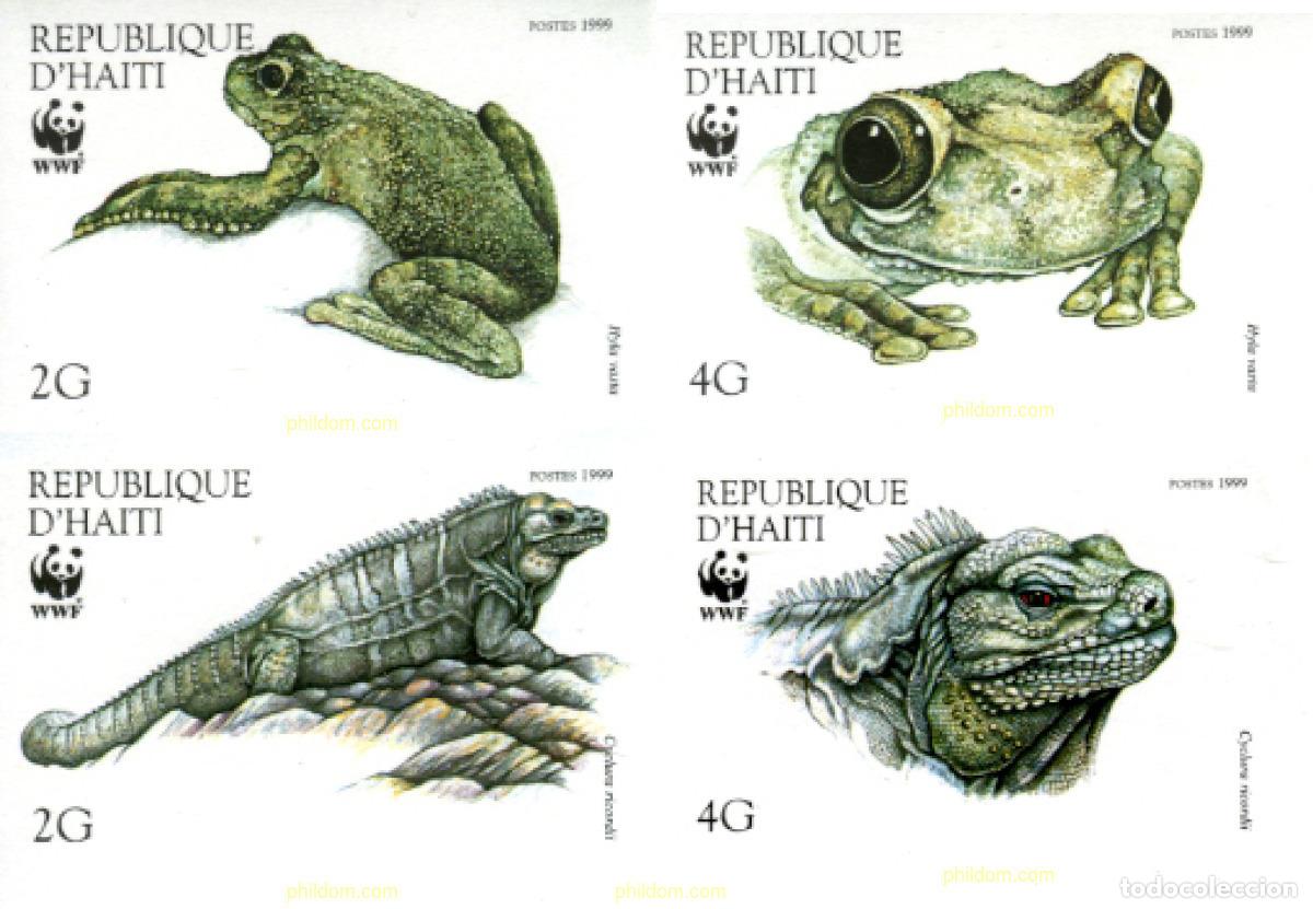 Sellos: 15005 MNH HAITI 1999 RANA ARBORICOLA DE HAITI, IGUANA DE RICORD
