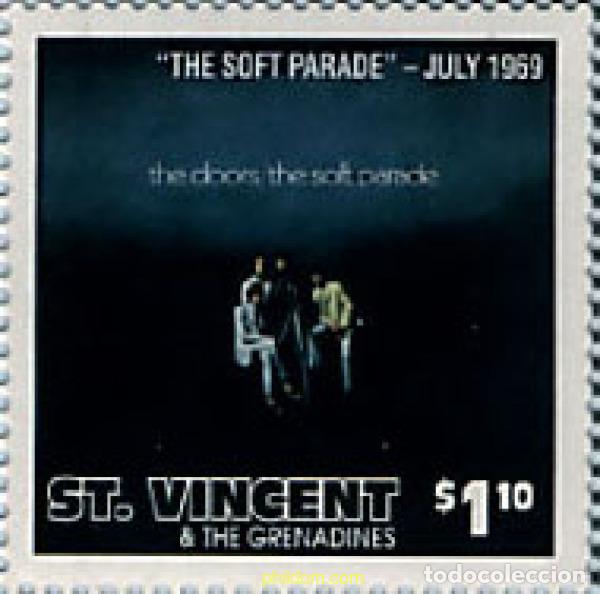 Sellos: 607927 MNH SAN VICENTE 1997 30 ANIVERSARIO DEL GRUPO DE ROCK &rdquo;THE DOORS&rdquo;