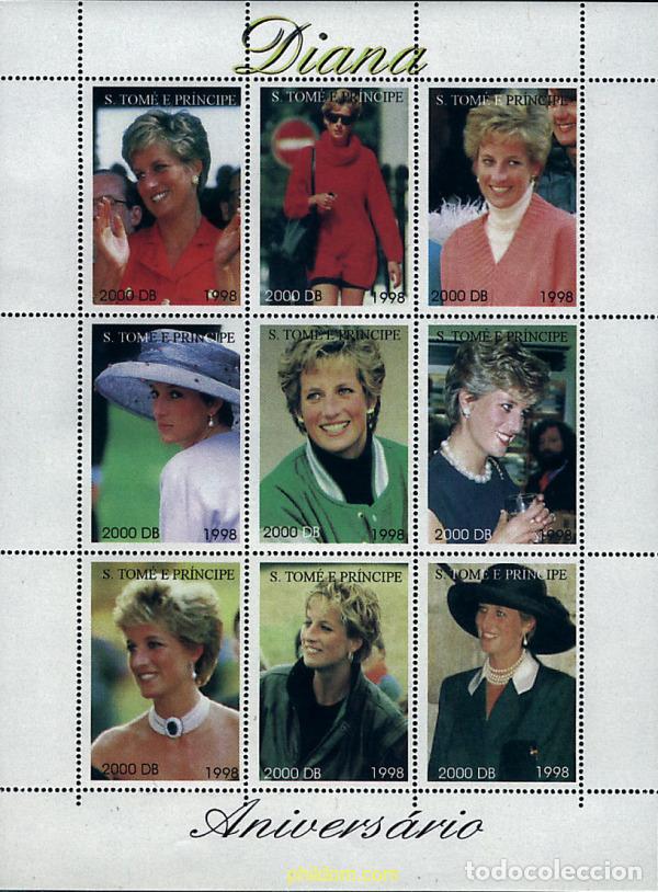 Sellos: 257383 MNH SANTO TOME Y PRINCIPE 1998 HOMENAJE A LA PRINCESA DIANA DE GALES