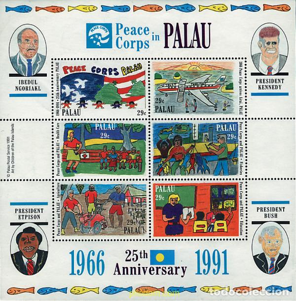 Sellos: 43736 MNH PALAU 1991 25 ANIVERSARIO DE LA PRESENCIA DEL PERSONAL DE LOS CUERPOS DE PAZ EN PALAU