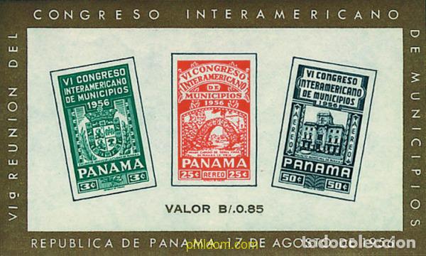 Sellos: 45088 MNH PANAMA 1956 6 CONGRESO INTERAMERICANO DE MUNICIPIOS