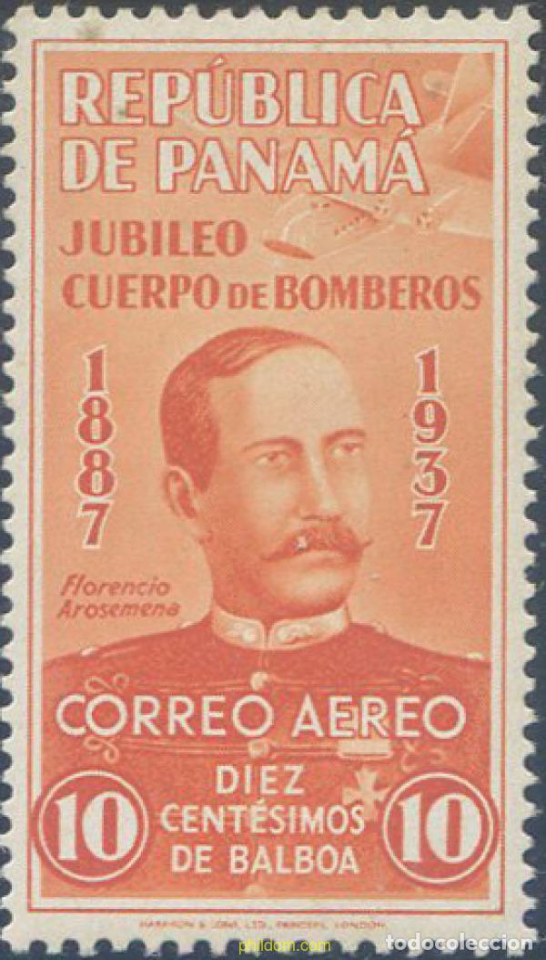 Sellos: 657549 MNH PANAMA 1937 50 ANIVERSARIO DEL CUERPO DE BOMBEROS DE PANAMA