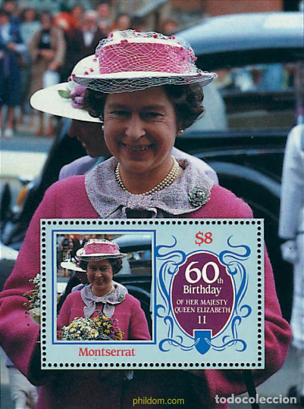 Sellos: 95221 MNH MONTSERRAT 1986 60 ANIVERSARIO DE LA REINA ISABEL II