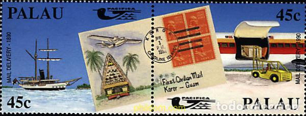 Selos: 5812 MNH PALAU 1990 PACIFICA. EXPOSICION FILATELICA INTERNACIONAL