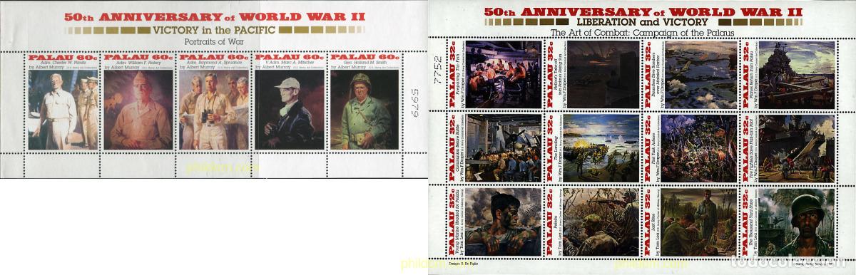 Sellos: 102393 MNH PALAU 1995 50 ANIVERSARIO DE LA SEGUNDA GUERRA MUNDIAL