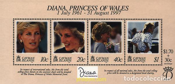 Sellos: 82092 MNH CAIMAN Islas 1998 HOMENAJE A LA PRINCESA DIANA DE GALES